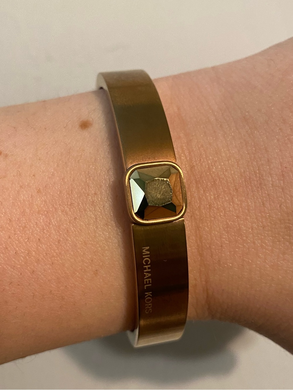 Michael Kors Coppery Gold Tone Bracelet with Faceted Gem Accent